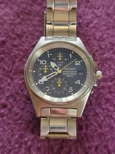 Men's Seiko V657-9039 R1 CHRONOGRAPH WATCH new battery works