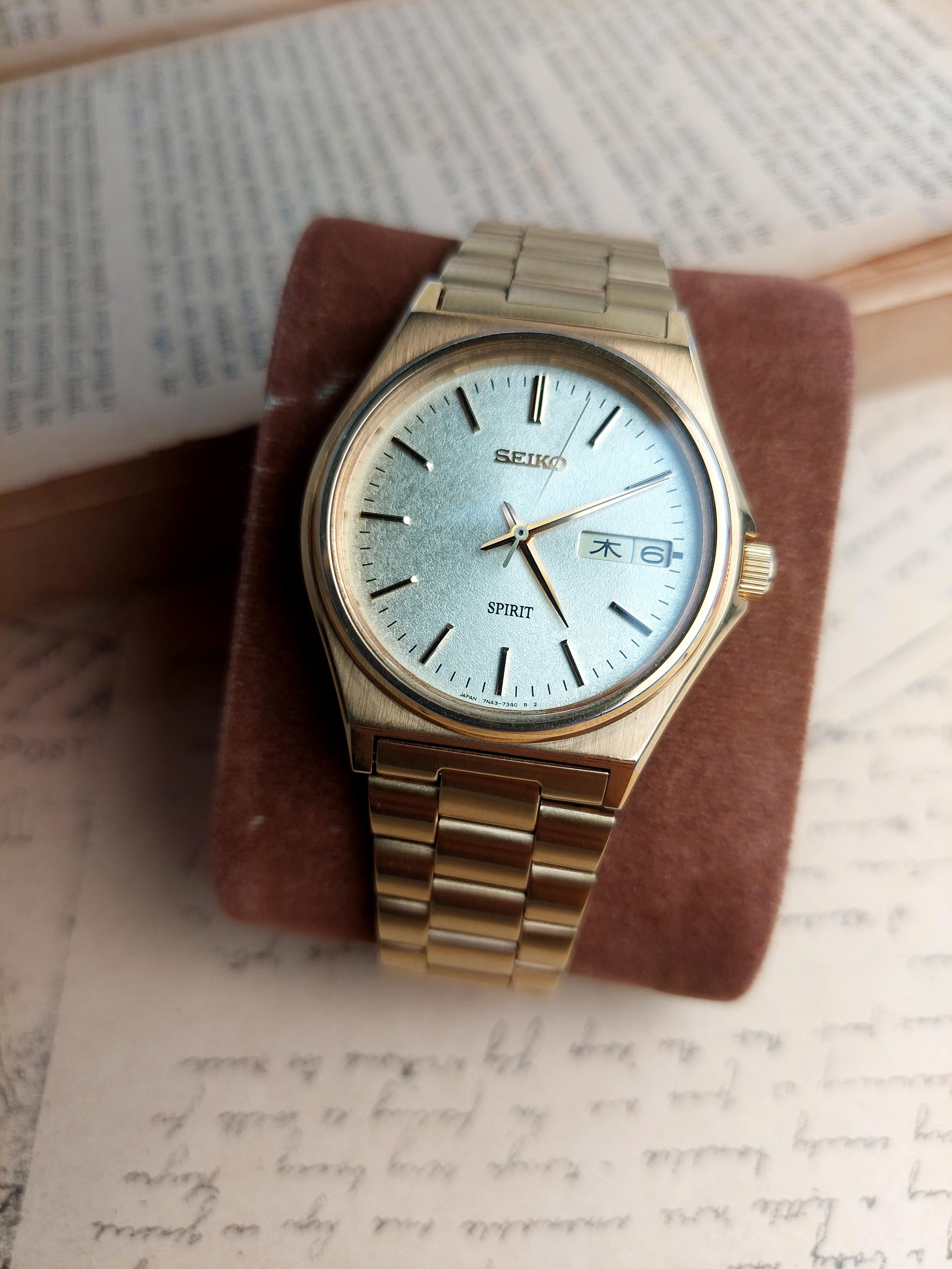 WTS] Seiko Spirit Golden Frosted Dial Ref No. 7N43-7180 + Leather