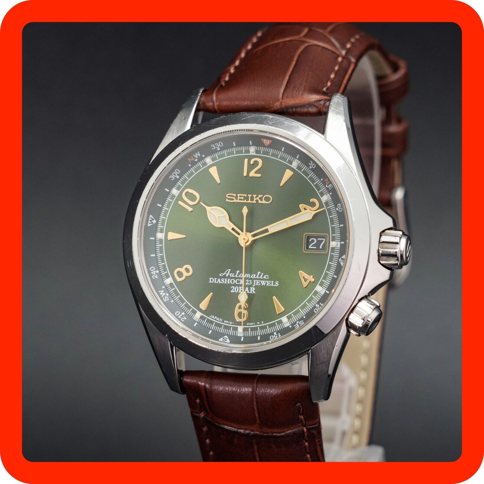 New Band N MINT SEIKO Alpinist 6R15 00E1 SARB017 GREEN Dial