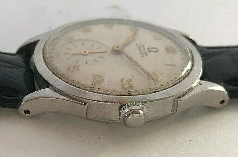 Vintage 33mm 1947 Omega Swiss bumper Automatic st. steel mens