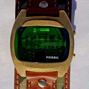 RARE Vintage Fossil JR-8853 RED LED Digital Watch New Fossil Band