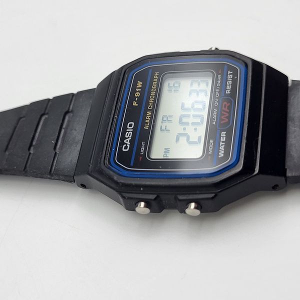 Casio F 91W Alarm Chronograph Unisex Black Resin Watch Retro casio-f-91w-alarm-chronograph-unisex-black-resin-watch-retro