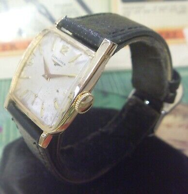 VERY RARE 1962 Longines 1087 17J ASYMMETRIC 10K YGF Case Radiating