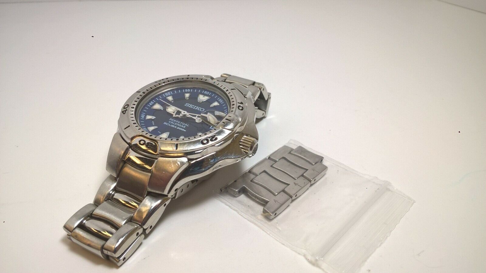 Seiko Scuba 200m Pippin SBCM007 Blue 8F35-0030 Perpetual HAQ; Full