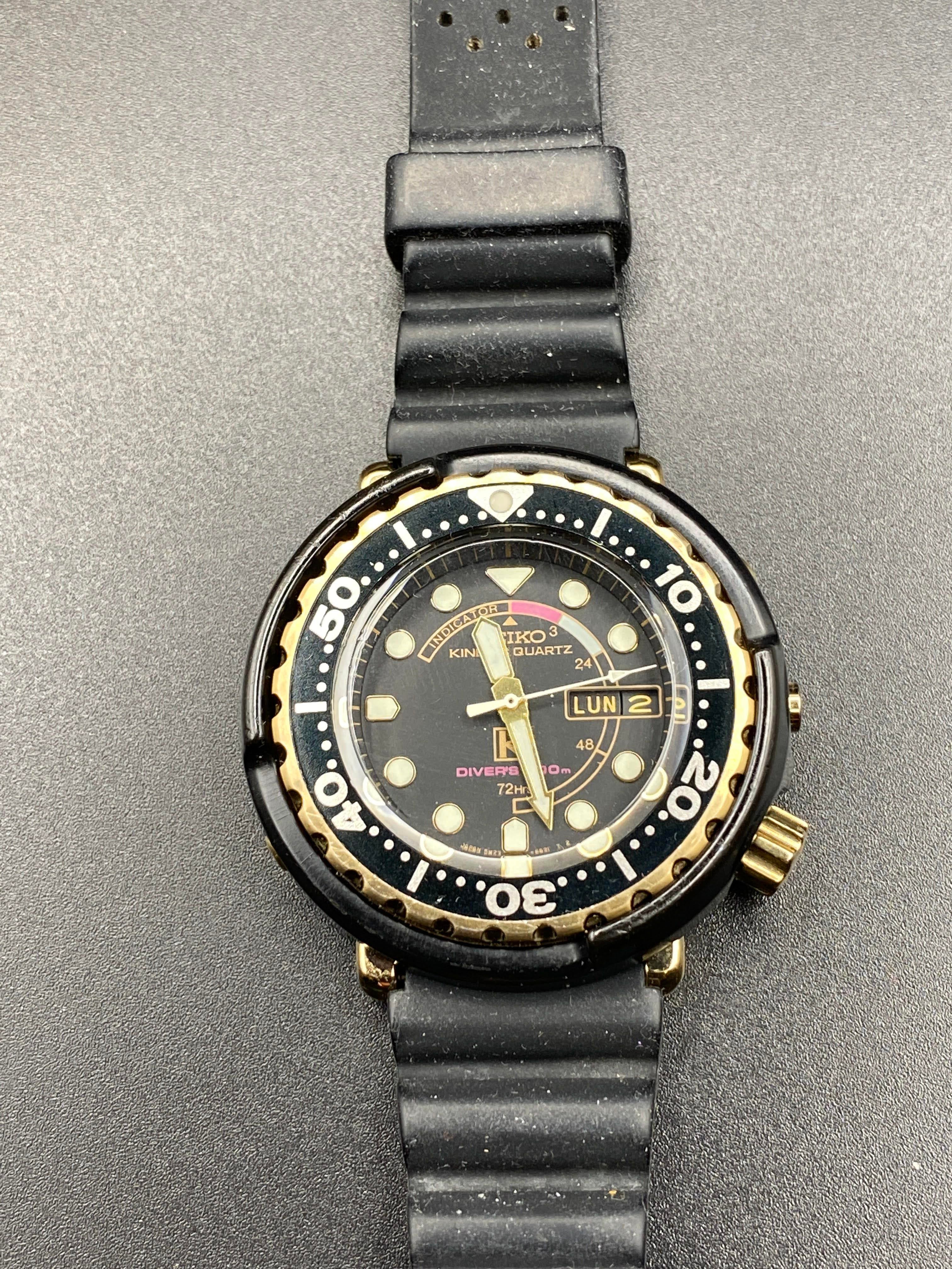 WTS Seiko Kinetic Golden Quartz Tuna 5M23 6A19 499