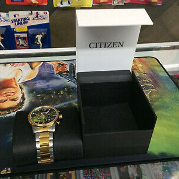 Citizen Mens Watch 0520-S121442 Black Face Steel Band Band Used