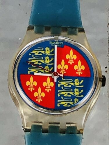 Vintage Women s Swatch Watch Blue 80 s Fleur de lis WatchCharts