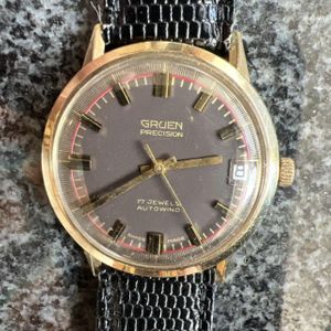 Gruen Mens Swiss Movement good Watch 25J Jewels 117 GSM043 ~ Automatic Gold president