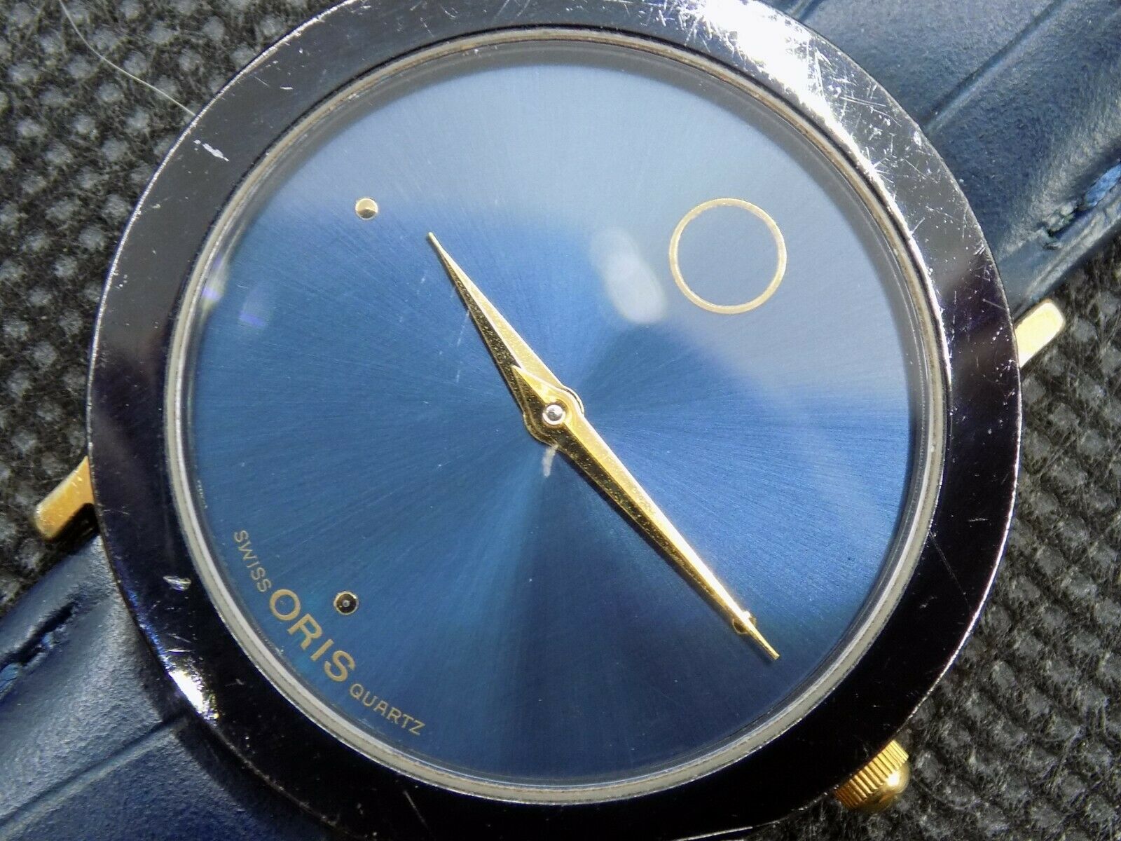 Oris Eclipse 340 7383A Midnight Blue Gold Plated Gents Quartz