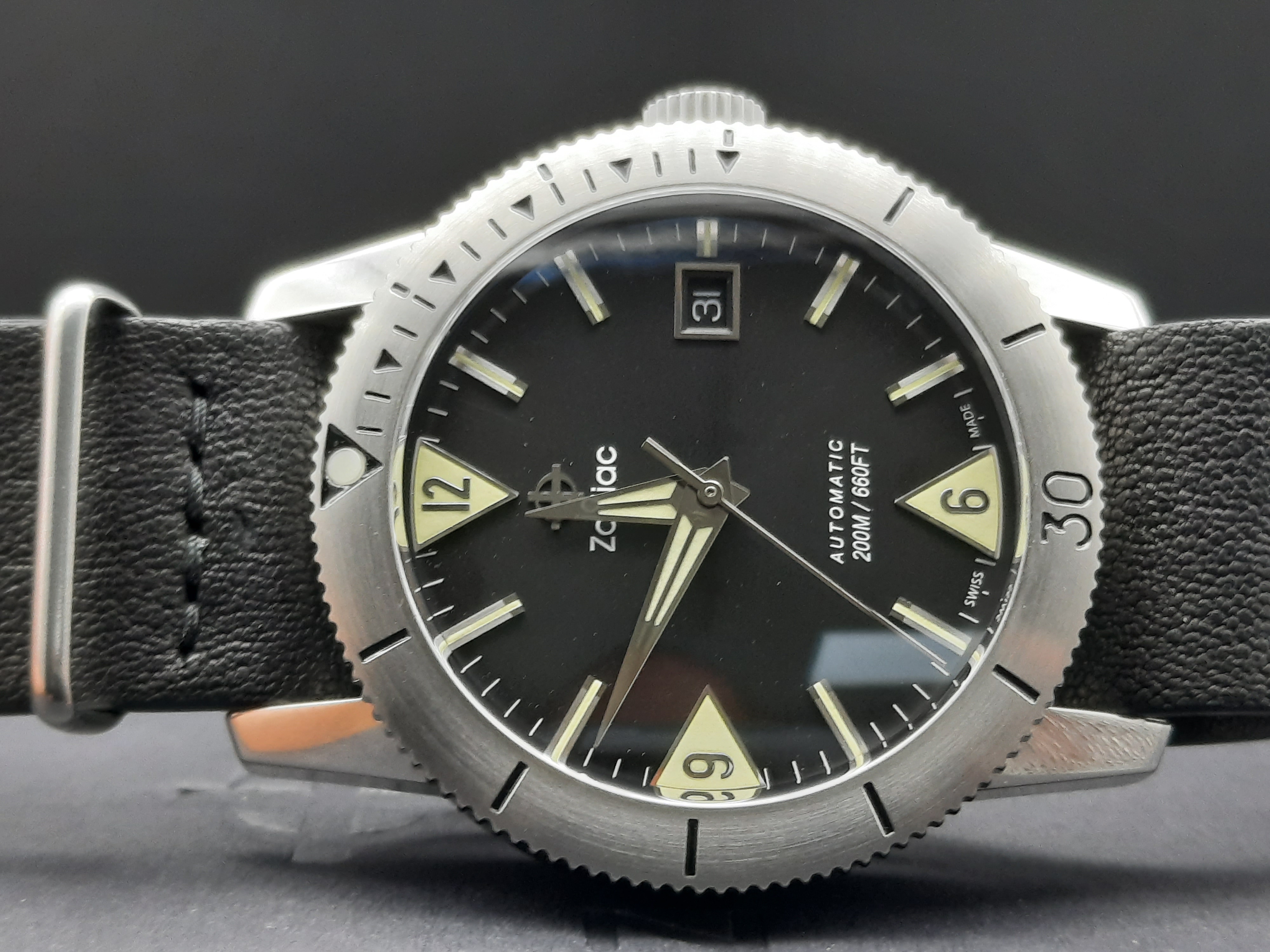 FS Zodiac Men s Super Sea Wolf 53 Skin Automatic Watch ZO9203