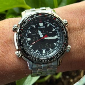 FS: SEIKO ANA-DIGITAL WORLD TIME FLIGHTMASTER WATCH SNJ017 - $160