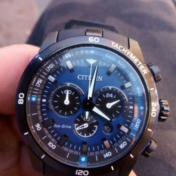 Men’s Citizen Eco Drive Watch, Model GN4WS, Tachymeter/WR10Bar/Solar Powered WatchCharts