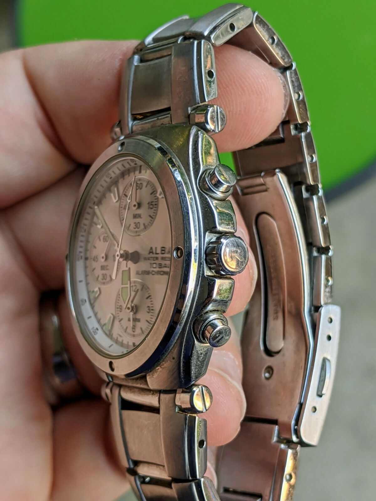2002 (1992?) Alba Seiko 7T62-0AW0 Chrono Alarm Watch, Orig. Band 