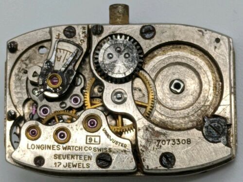 Vintage Longines Cal. 25.17 9L 17 Jewel watch movement for parts