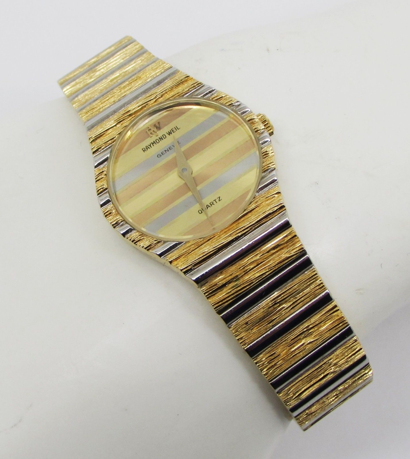 RAYMOND WEIL GENEVE TRI COLOR 18K GOLD ELECTROPLATED LADIES 9022