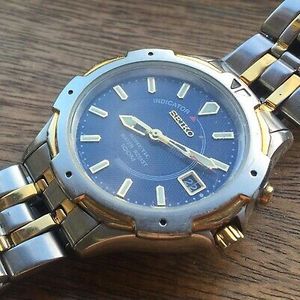 Man's Stainless Steel SEIKO KINETIC INDICATOR 5M42-OH19 Watch - WORKING |  WatchCharts