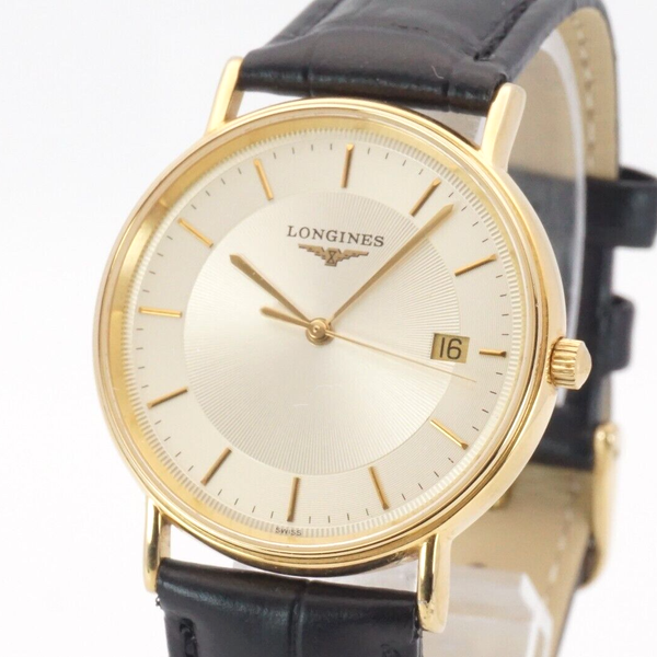 New Battery Longines Grand Classic L4.720.2 Quartz Gold Dial Date Menâ ...