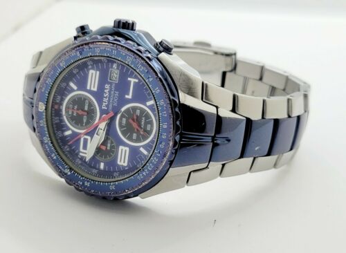 SEIKO PULSAR CHRONOGRAPH 7T62-X041 100m DIVER WATCH w/ NEW BATTERY