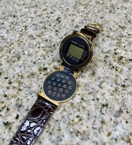RARE) Vintage Gold Casio IA-1000 (Module 727) Flip Top Databank