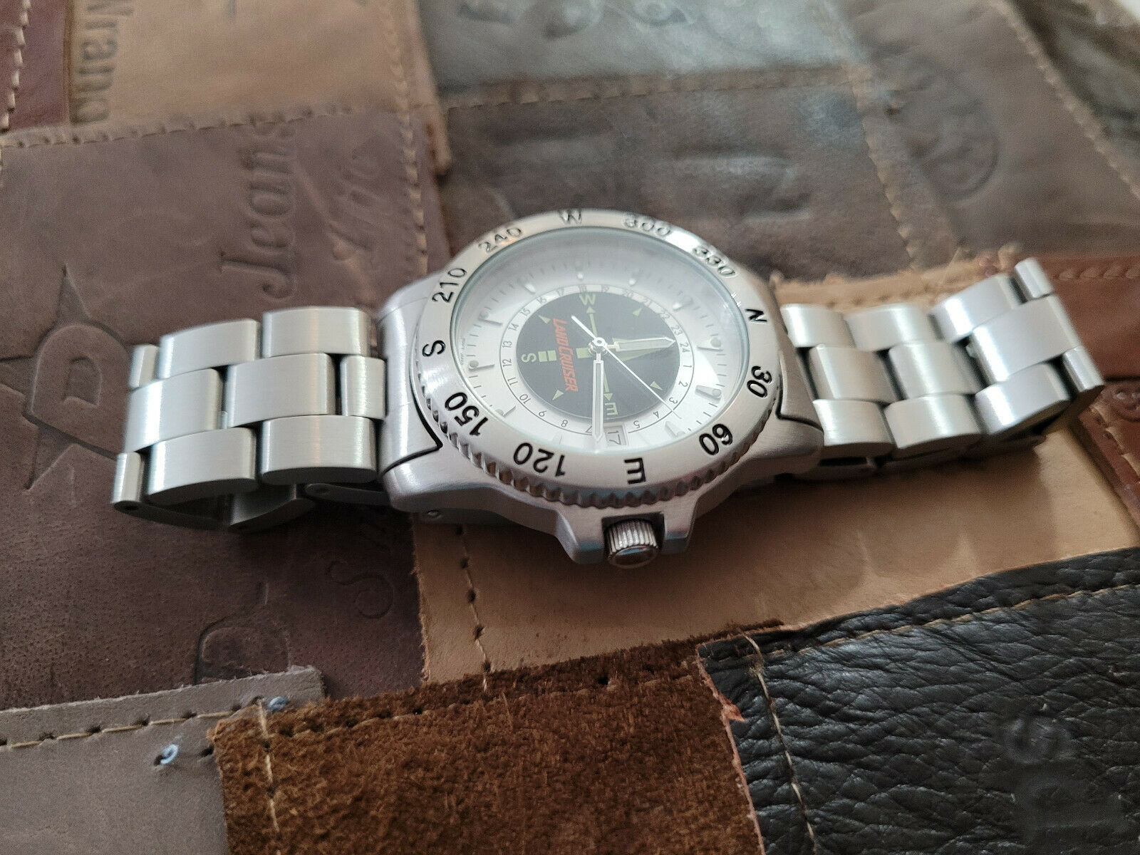Seiko Toyota Land Cruiser Watch Stainless Steel LC003 White Dial 
