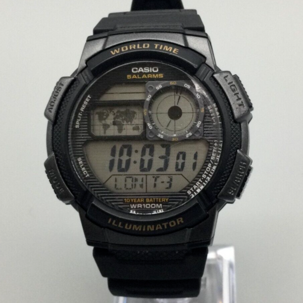 ?CASIO TIMELESS COLLECTION Mod. SPORT ILLUMINATOR WR 50M. ALARM. CHRONOGRAPH - BLACK