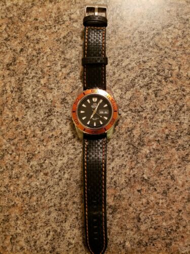 Orient Mako XL FEM75004B9 Automatic Orange Bezel Stainless Steel