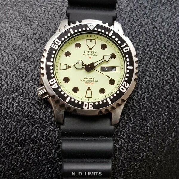 Rare Citizen Full Lume Promaster Auto NY0040-09W 200m Diver Kanji full ...