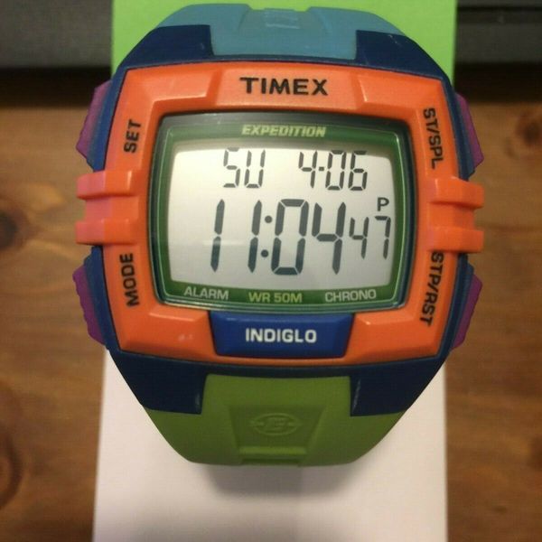 TIMEX INDIGLO EXPEDITION Digital LCD watch M262 with multi color