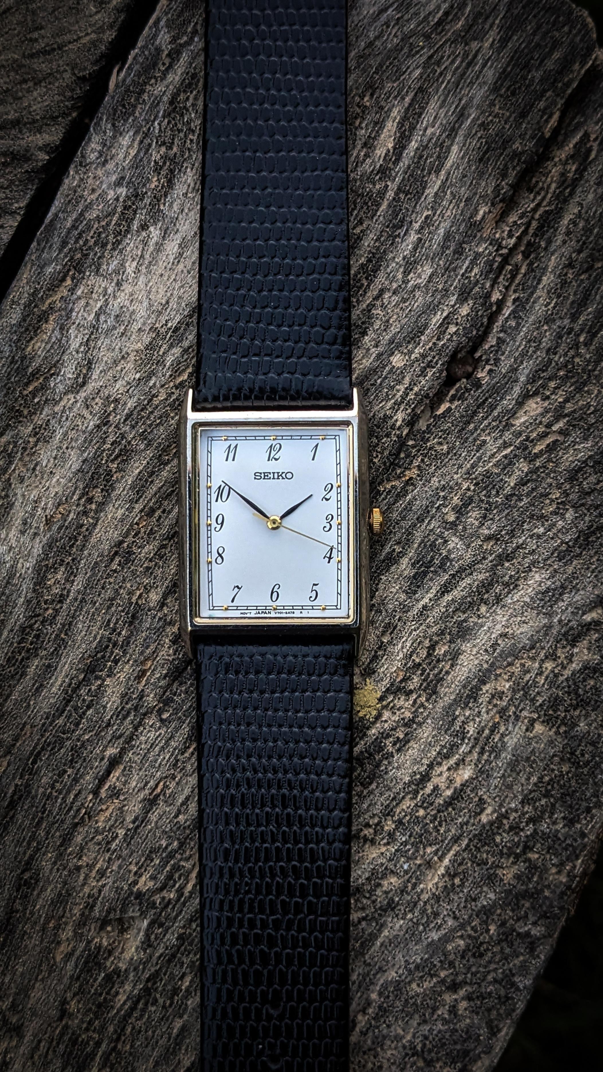WTS] Rarest Seiko Tank style Vintage Dress Watch v701-5e20