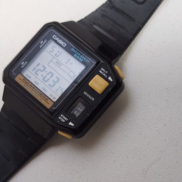 VINTAGE CASIO PULSE CHECK WATCH JP-100W MADE IN JAPAN