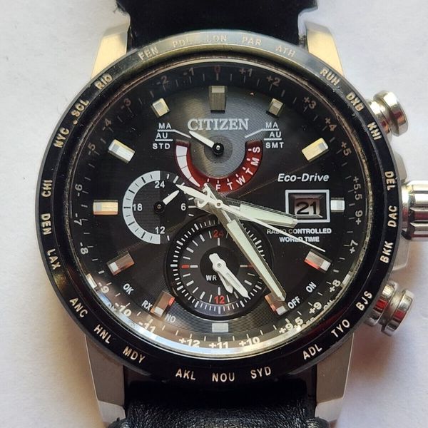 CITIZEN Eco-Drive Men's Wrist Watch, Radio Controlled WORLD TIME