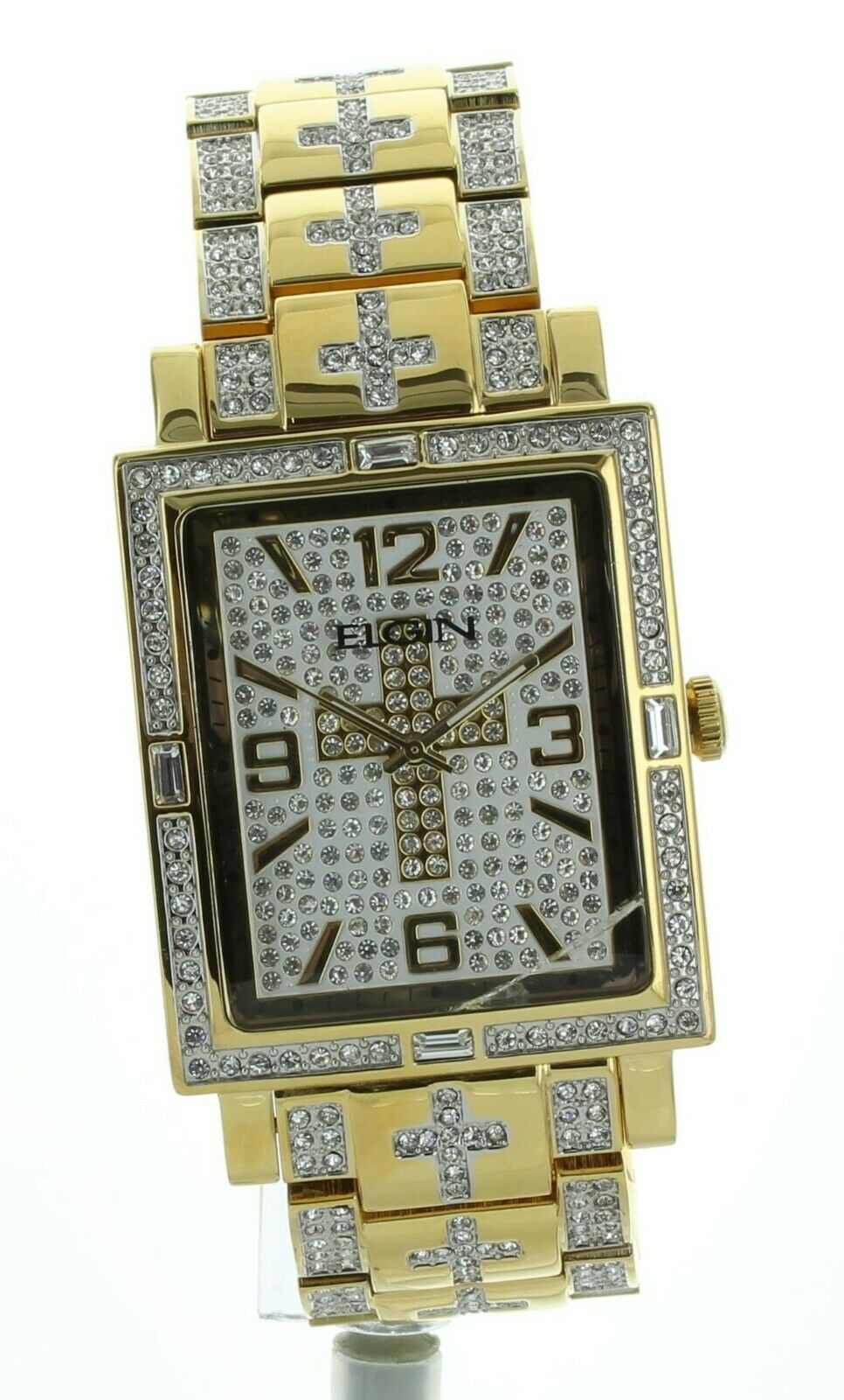 Elgin Men s Oversized Glitz Cross Watch Gold tone Metal FG9051 7 WatchCharts Marketplace