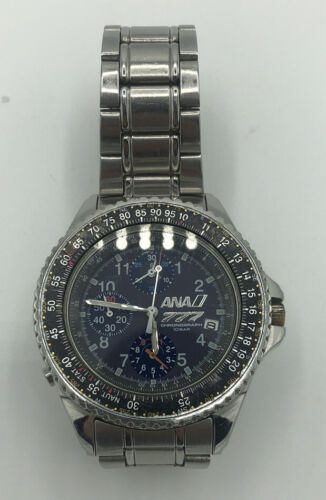 SEIKO ANA Flight chronograph 777 watch Rare JAPAN Pilot Works Great! |  WatchCharts Marketplace