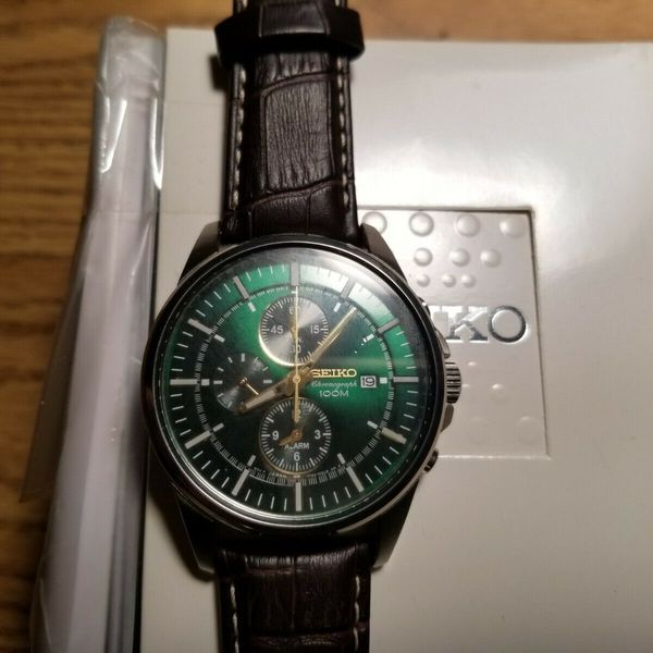 SEIKO クロノグラフ グリーンダイヤル 7T62-0LD0 Seiko Watch Chronograph Quartz Green 7T62-0LD0 Used in Japan – The