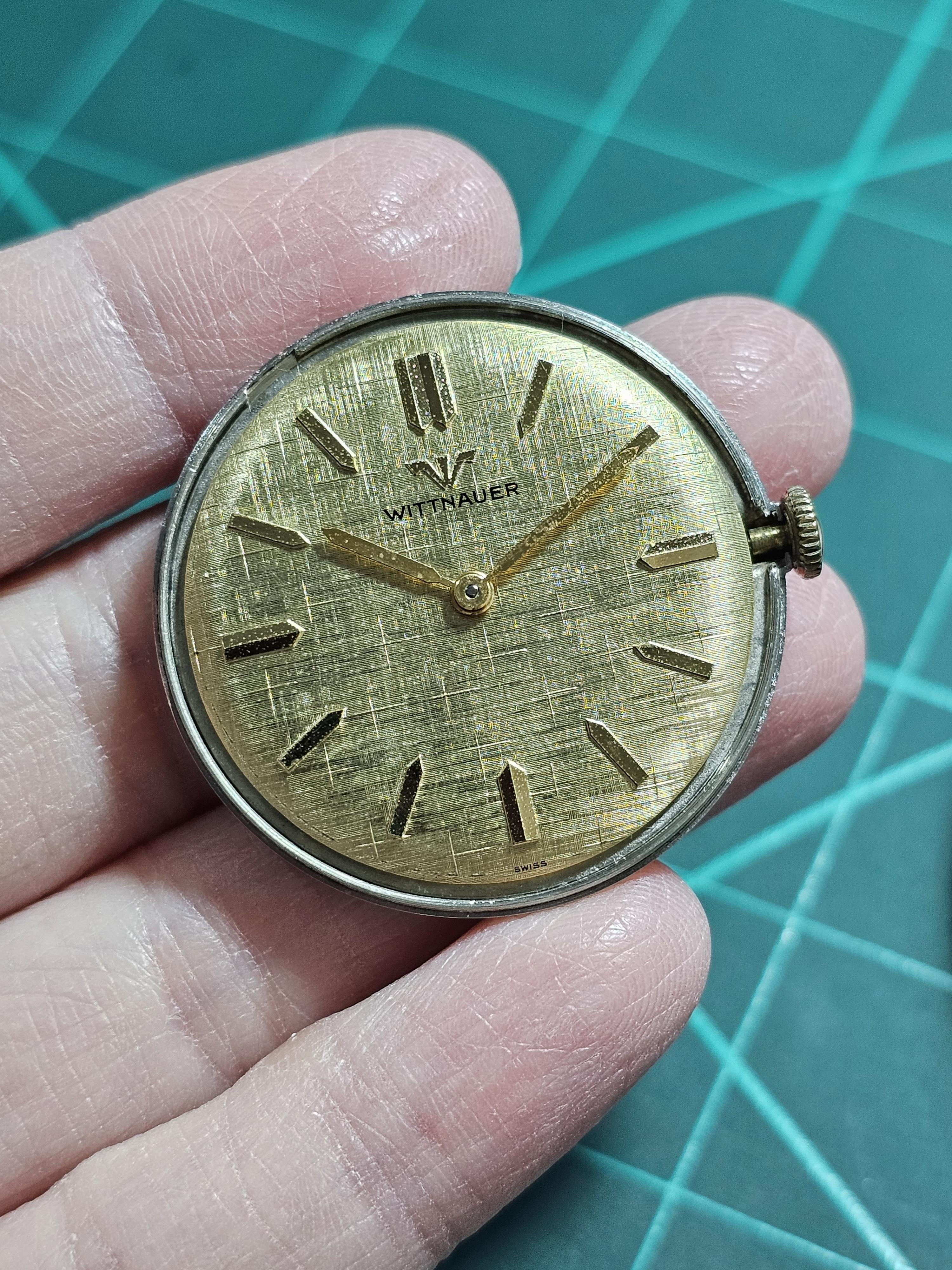 WTS 1960s Wittnauer Longines Linen Mosaic unique fancy dial