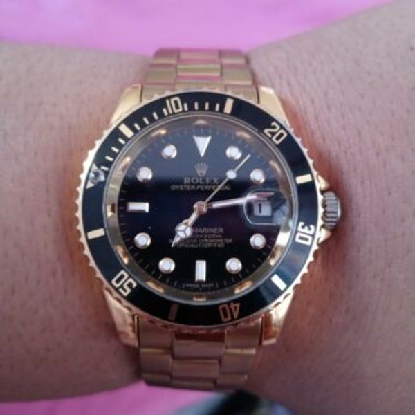 Rolex 18k Gold Submariner Men's Black Face Watch 16618 WatchCharts