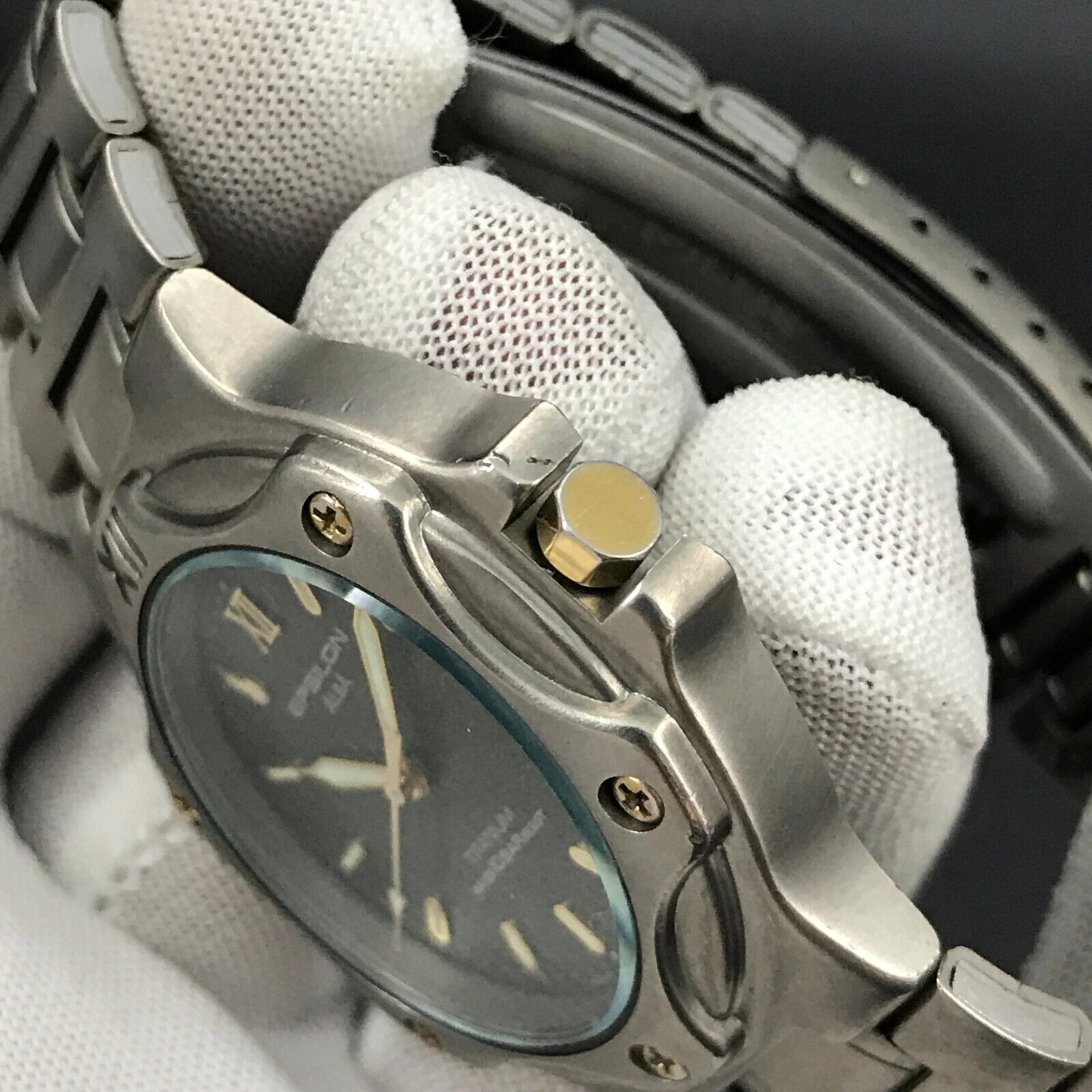 Vintage Seiko Alba Epsilon Titanium Sand Dial 1980s Japan Quartz