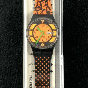 Swatch Watch Wipe Out 1989 Orange Original Case Includes  display picture 2
