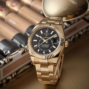 Raymond Weil Geneve 5757 Yellow Gold White Face Black Strap Mens