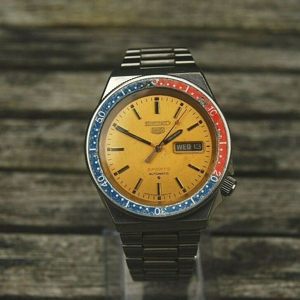 Seiko 6309-836B Sports Gold Dial Pepsi, Patina - Excellent Condition |  WatchCharts