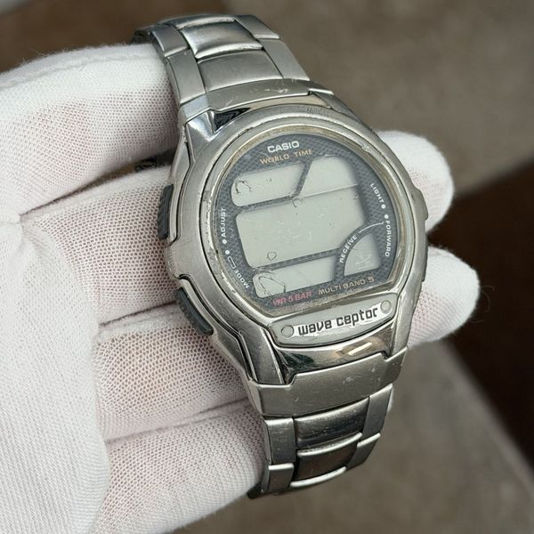 Rare Vintage Casio Wave Ceptor WV-58J Atomic Radio Digital Sports Watch ...