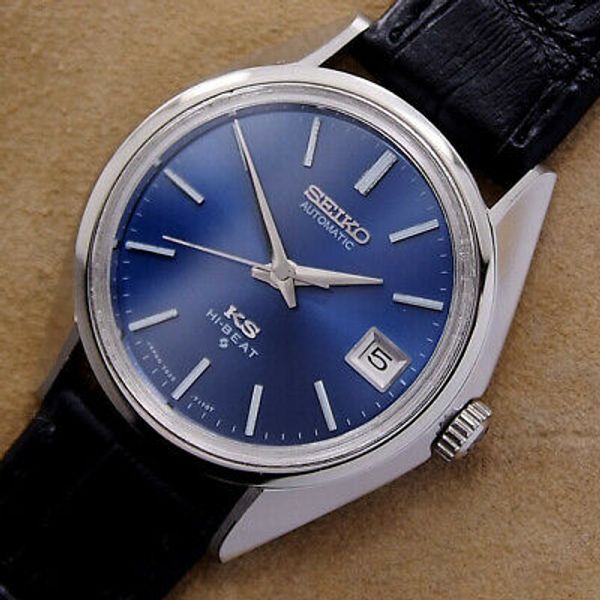 Authentic Mens King Seiko Hi-Beat Date Blue Dial  Automatic  Watch | WatchCharts