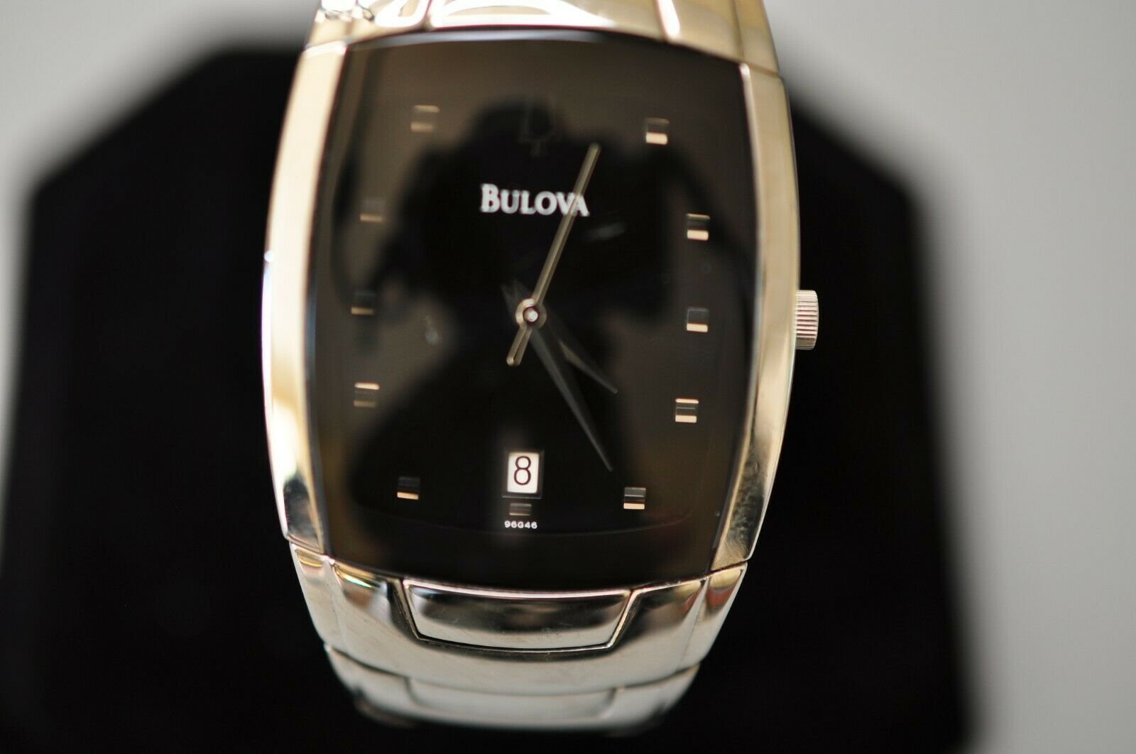 Mens Bulova Watch C876727 Black Face Date Stainless steel NEW