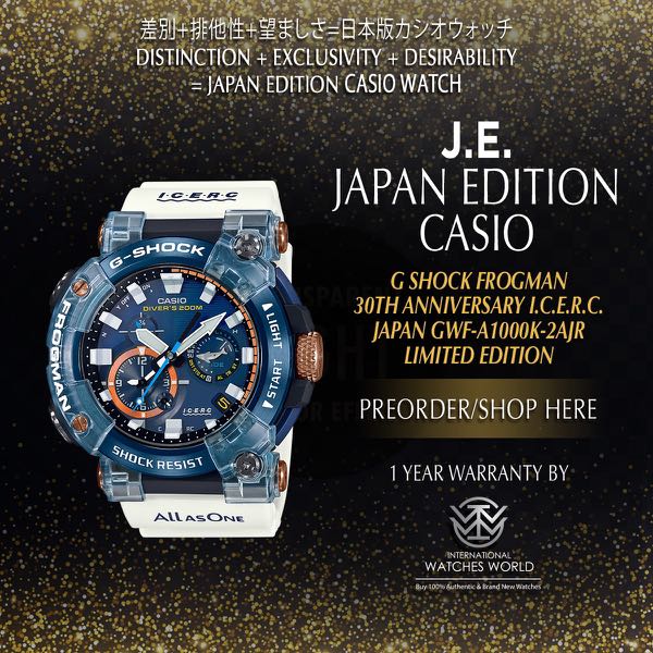 CASIO JAPAN EDITION G SHOCK MASTER OF G SEA FROGMAN LOVE THE SEA AND THE  EARTH COLLABORATION MODEL GWF-A1000K-2AJR | WatchCharts Marketplace