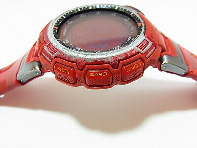 Casio Red Protrek PRG-110 CJ Solar Triple Sensor Watch Alti Casio Red Protrek PRG-110 CJ Solar Triple Sensor Watch Alti
