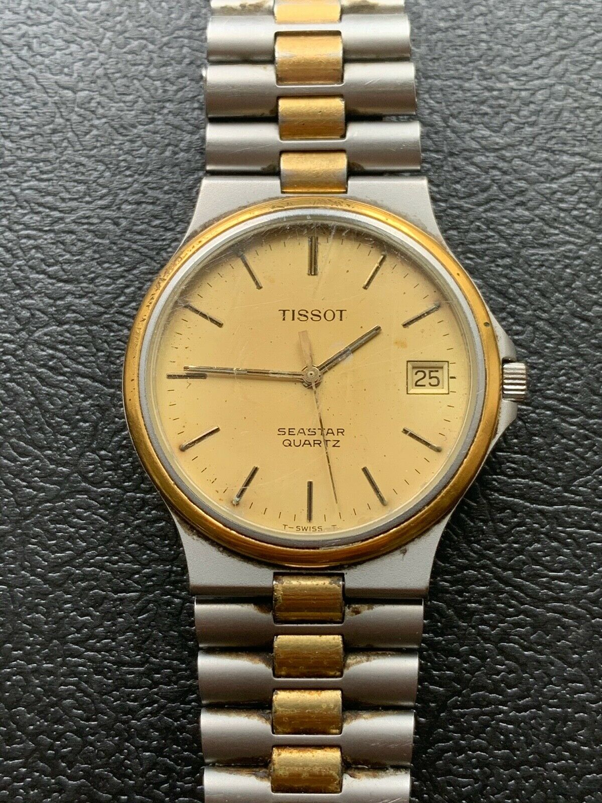 Tissot Seastar Quartz, D 361 A, Herrenarmbanduhr mit Band, Vintage
