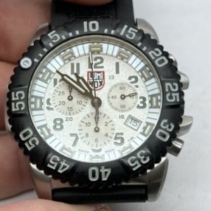 Luminox Navy Seal Watch 3180 Series White dial chronograph rubber strap WatchCharts Marketplace