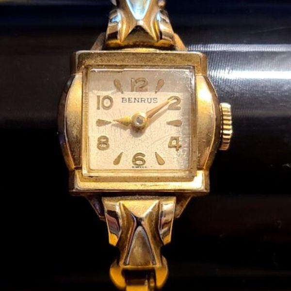 Montre Vintage Benrus Femme 10K RGP - Bracelet Flexible Argent, Remontage Automatique