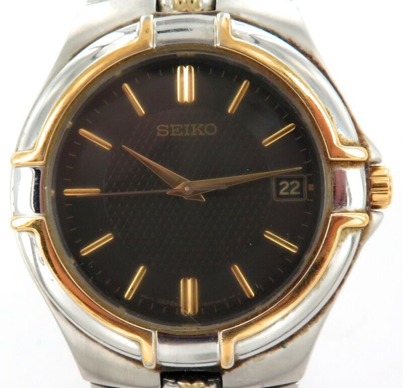 NICE SEIKO 7N42 0CV0 QUARTZ DATE MENS WATCH GOOD BRACELET