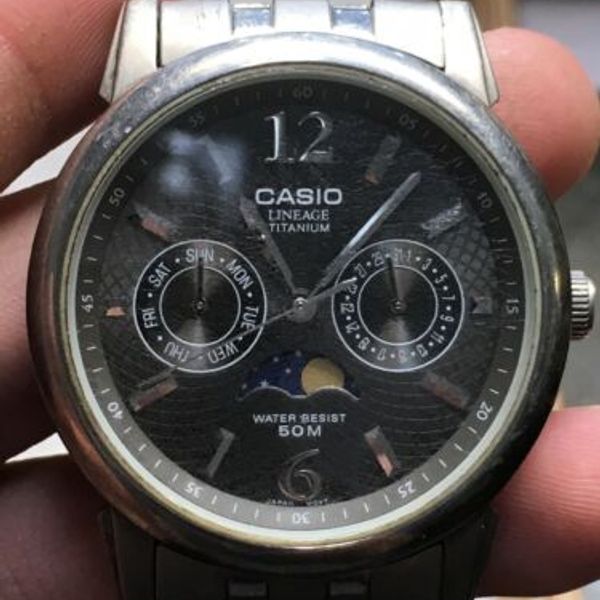 Watch Casio Lineage Titanium Watch 3744 Lin 301 vintage 50m Moon Phase Working WatchCharts Marketplace